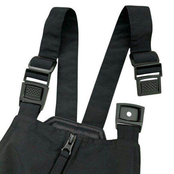 Lands' End Snow Bibs Kids 6 Black Front Zip Ankle Zip Insulated Winter Outdoor - Picture 5 of 12